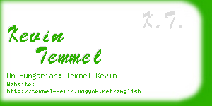 kevin temmel business card